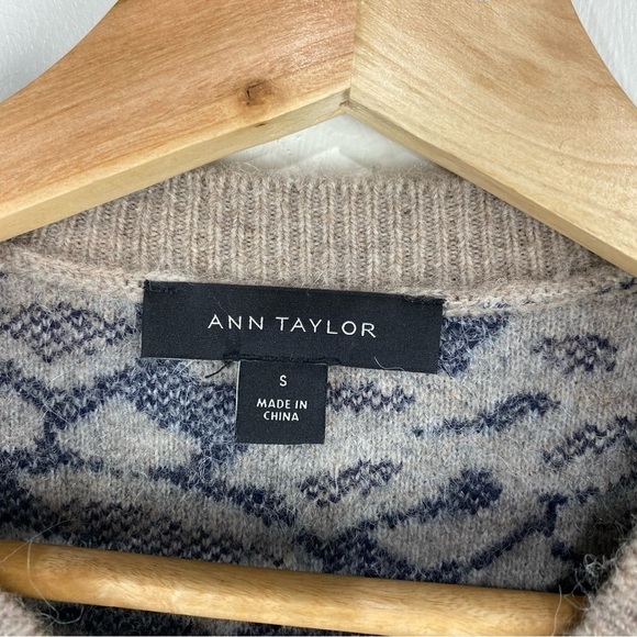 Ann Taylor Merino Wool Alpaca Leopard Print Blend Button Down Sweater Cardigan - Picture 3 of 6